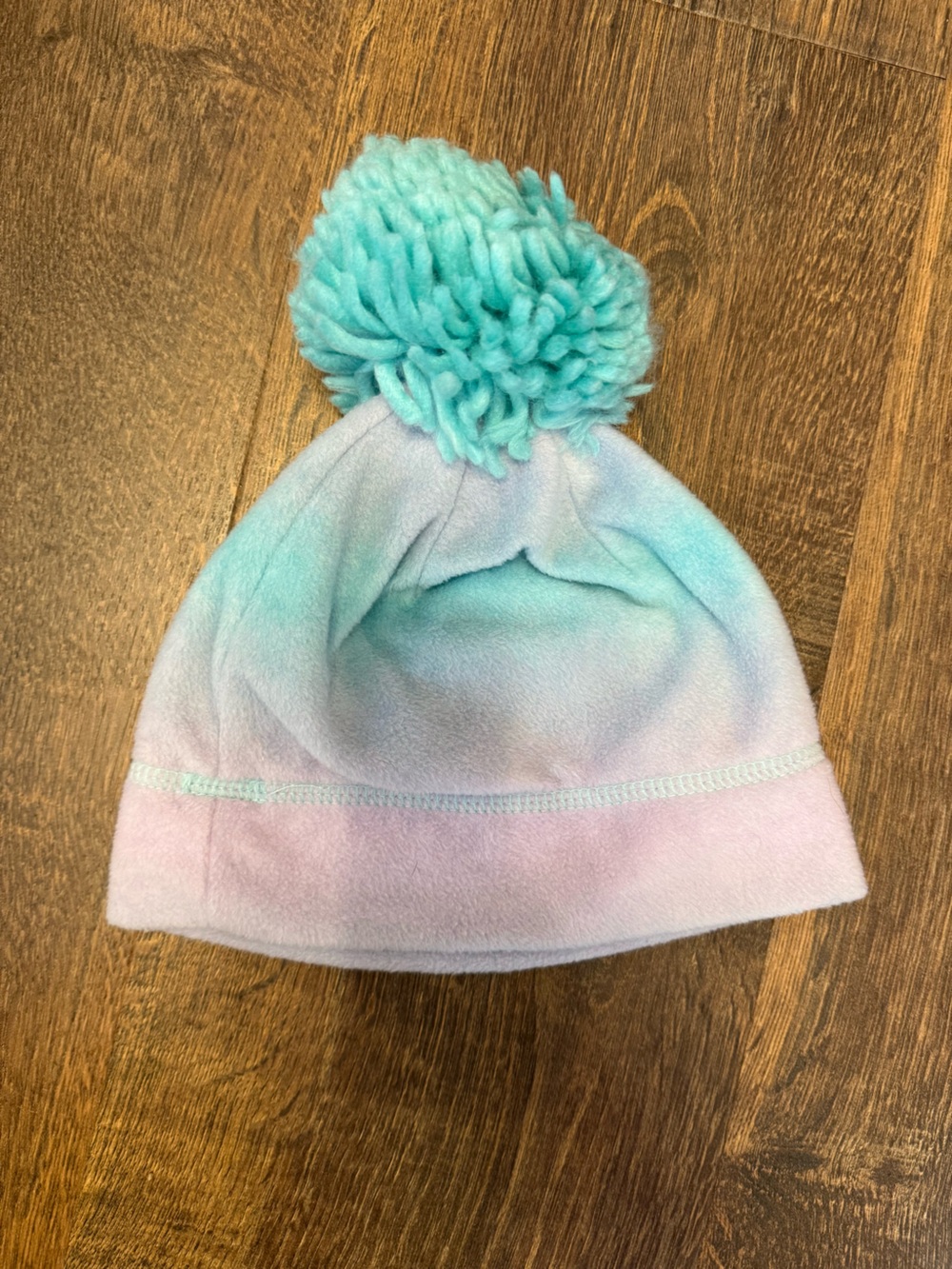 Target Kids Pink and Aqua Pom Fleece Beanie
